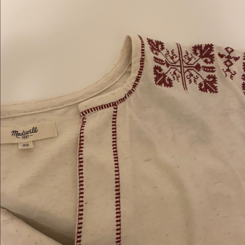 Madewell Short Sleeve Embroidered Top - Picture 3 of 4
